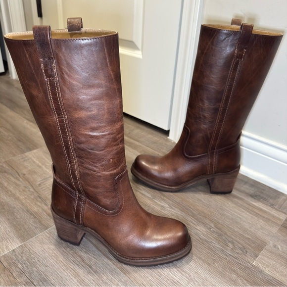 Cleo + Wolf Scout Round Toe Heeled Brown Leather Fashion Boots - Picture 2 of 13